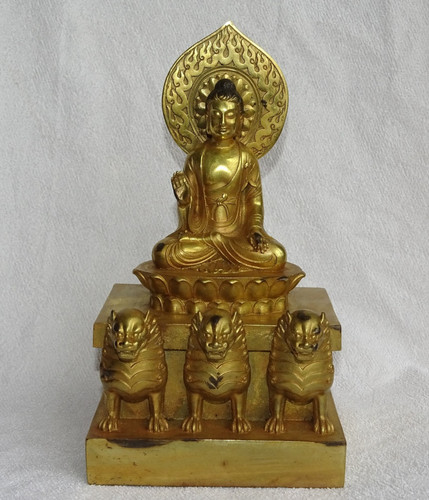 Buddha statue tempelhunde - buddha,