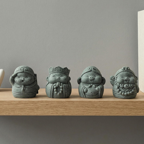 Set mini buddha figur - 4-set,
