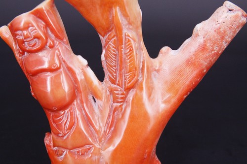 China lachsrote koralle buddha - china,