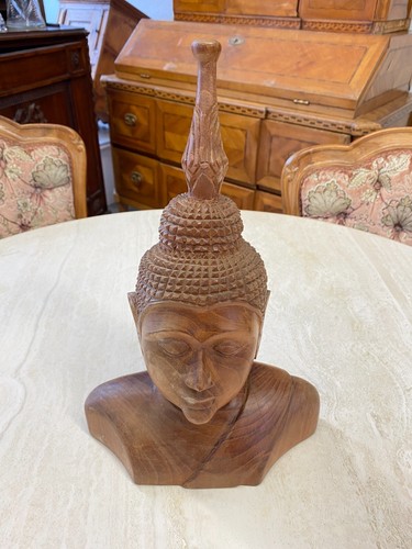 Buddha skulptur holz büste - skulptur,