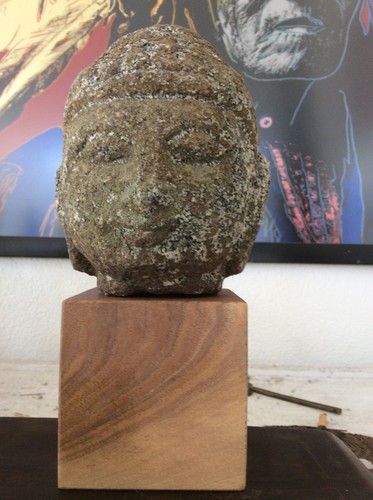 Buddhakopf aus granitstein - granitstein,