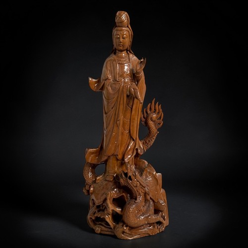 Guanyin auf drache - auf, figur