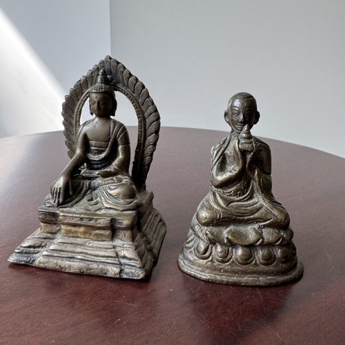 Figur bronze buddha - 2x,