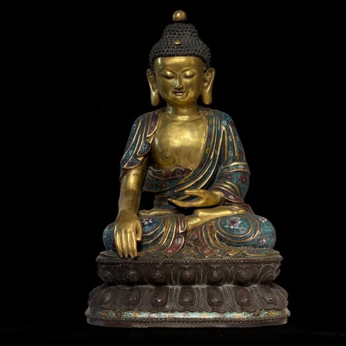 Buddha figur bronze cloisonne - figur,