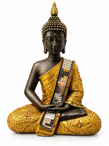 Buddha statue gold 28cm - buddha,